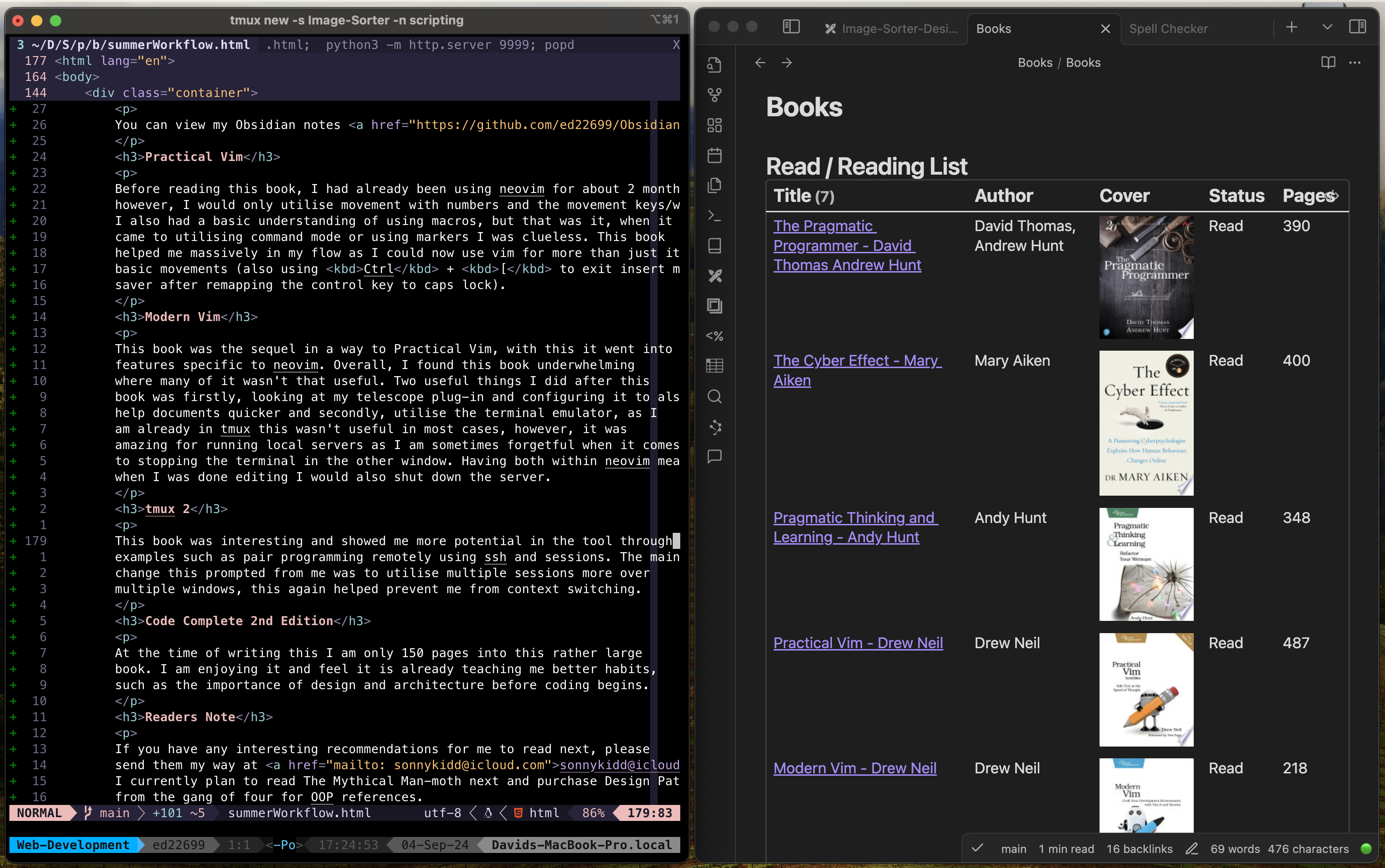 An example of my workflow