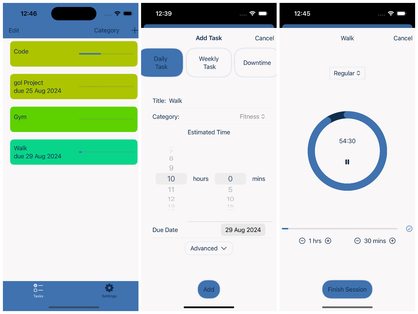 Base screen of app